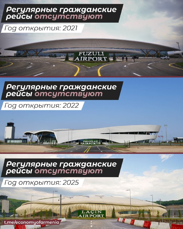 Аэропорт в Нагорном Карабахе, построенный Азербайджаном, пустой терминал